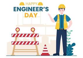 feliz día del ingeniero ilustración conmemorativa para ingeniero vector