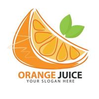 Stylish orange juice with fresh lettering. can add your slogan vector