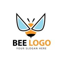 gráfico abstracto de la plantilla vectorial del logotipo de la abeja de la naturaleza. logotipo de abeja vector