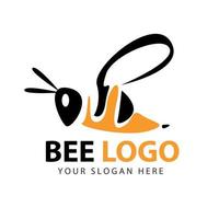 vector de logotipo de personaje de abeja y miel