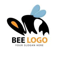 Winged honey bee. honey bee silhouette icon vector