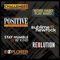 slogan logo and typography design vector