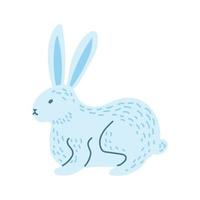 un conejo dibujado al estilo garabato. colección de primavera. ilustración vectorial plana vector