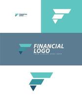 F financial logo design template vector