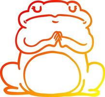 warm gradient line drawing cartoon arrogant frog vector