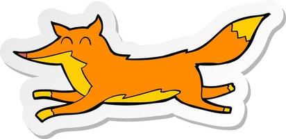 sticker of a cartoon running fox vector
