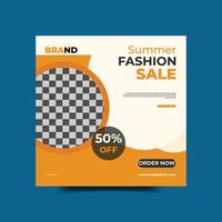 Fashion sale instagram post and social media banner template vector