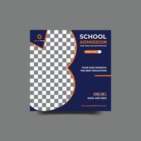 School admission social media post and instagram post template vector