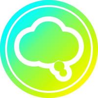 thought bubble circular in cold gradient spectrum vector