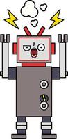 lindo robot roto de dibujos animados vector