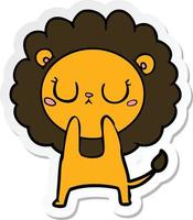 sticker of a cartoon lion vector