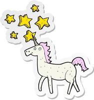 sticker of a cartoon magical unicorn vector