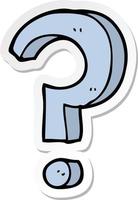 sticker of a cartoon question mark vector