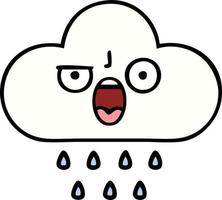 cute cartoon rain cloud vector