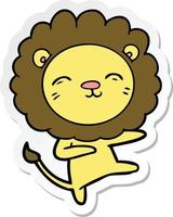 sticker of a cartoon lion vector