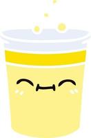 quirky hand drawn cartoon cup of lemonade vector