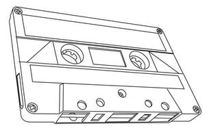 cassette outline drawing in eps10 vector