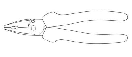 pliers drawing outline eps 10 vector