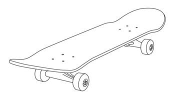 skatedboard outline drawing in eps10 vector