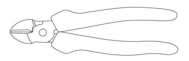 pliers drawing outline eps 10 vector