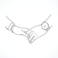 Cute pinky promise line art design vector