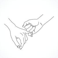 Pinky promise outline vector concept line art