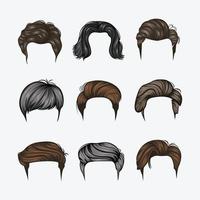 Set of Variety man hairstyles vector