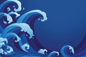 Abstract background with papercut style of rushing wave vector