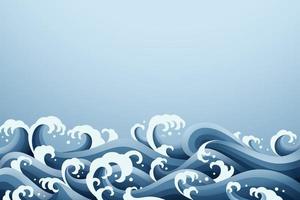 Abstract background with papercut style of rushing wave vector