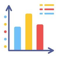 An icon design of bar chart vector