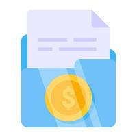 Flat design icon of financial folder vector