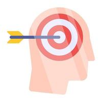 Dartboard inside brain showcasing mind target