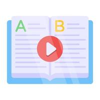 Flat design icon of video book vector