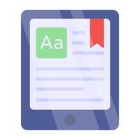 Editable design icon of mobile bookmark vector
