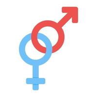 Editable design icon of male and female symbol, gender vector