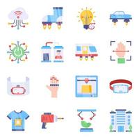 Pack of MiscellaneousTechnology Flat Icons vector