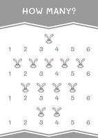 How many of Rabbit, game for children. Vector illustration, printable worksheet