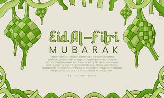 Eid al-fitr simple ketupat is suitable for greetings, eid theme social media vector