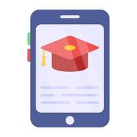 Mobile education icon, editable vector