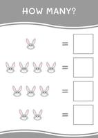 How many of Rabbit, game for children. Vector illustration, printable worksheet