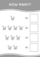 How many of Rabbit, game for children. Vector illustration, printable worksheet