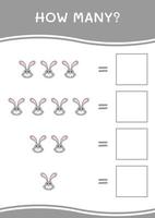 How many of Rabbit, game for children. Vector illustration, printable worksheet