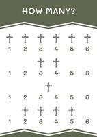 cuantos de cruz cristiana, juego para niños. ilustración vectorial, hoja de cálculo imprimible vector