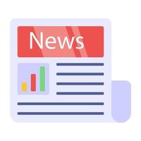 A flat design icon of business news vector