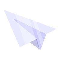 Editable design icon of paperplane vector