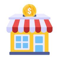 Modern architecture of shop icon vector