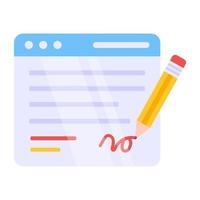 A unique design icon of online contract vector