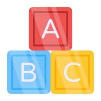 Editable outline design vector of abc blocks