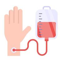 Flat design icon of blood transfusion vector