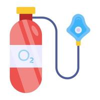 Trendy vector design of oxygen cylinder